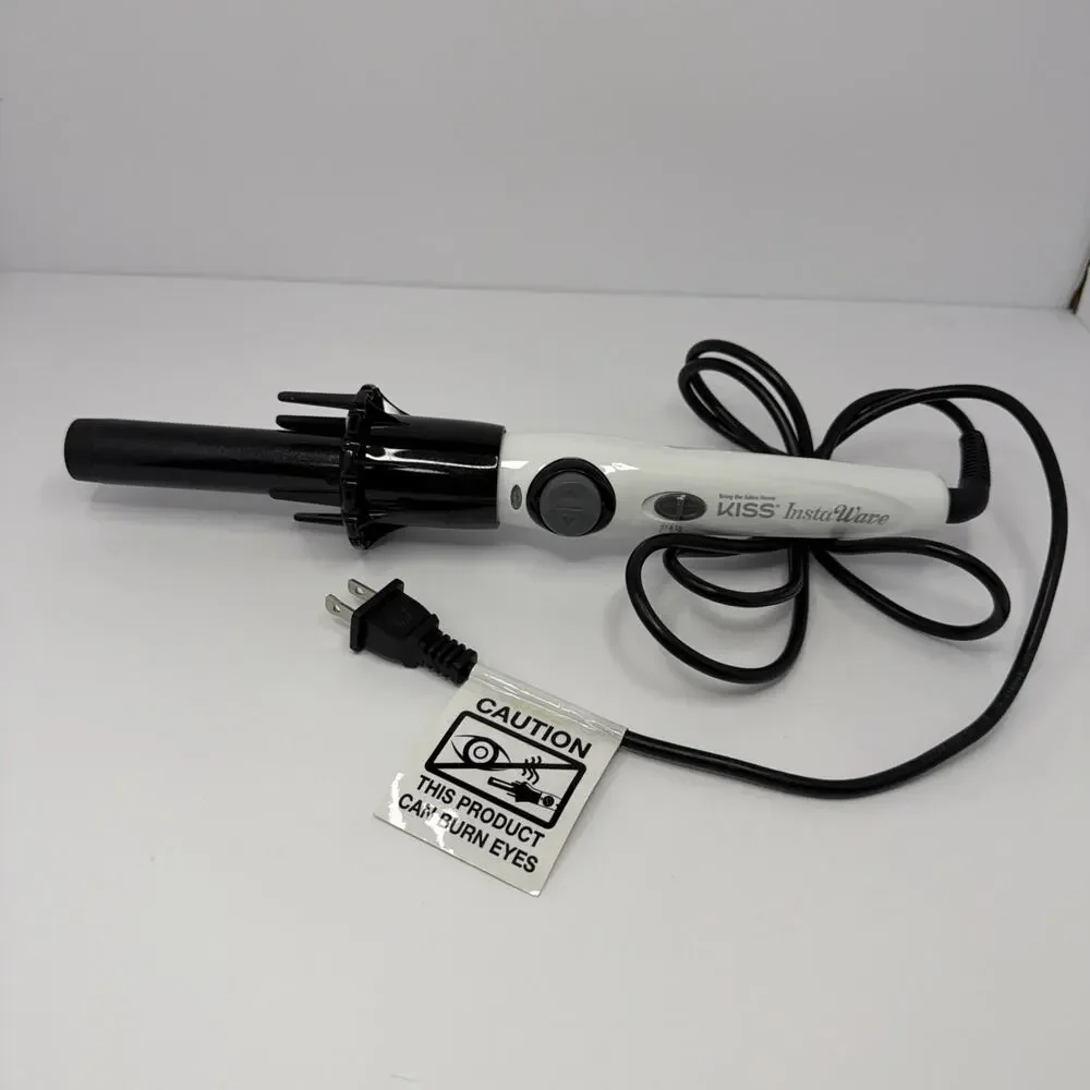 KISS Instawave White Curler Automatic Ceramic Curling Iron‎ 1 in. Model KACI01